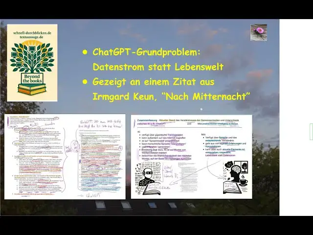 'Video thumbnail for ChatGPT-Grundproblem: Datenstrom statt Lebenswelt - gezeigt am Verständnis eines Romanzitats'