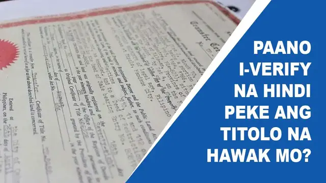 'Video thumbnail for How to Verify If the Land Title is Authentic in the Philippines'