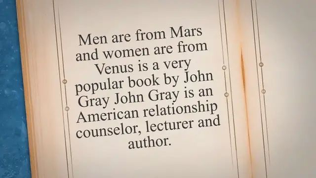 'Video thumbnail for Men Are from Mars, Women Are from Venus by John gray'