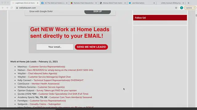 'Video thumbnail for CHAT, Email Support + MORE Work at Home Jobs!'