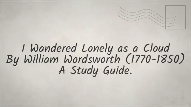 'Video thumbnail for I Wandered Lonely as a Cloud: Analysis'