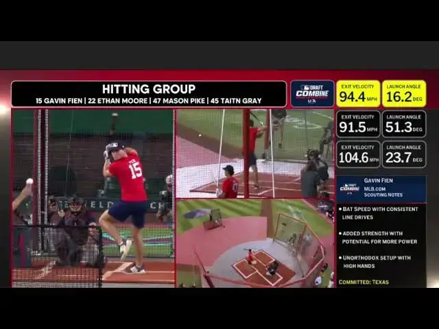 'Video thumbnail for Gavin Fien Takes Batting Practice at 2025 MLB Draft Combine!'