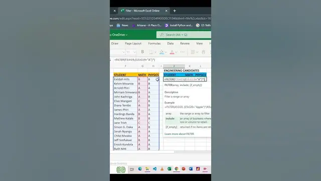 'Video thumbnail for Filter Function in Excel'