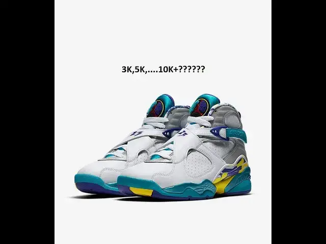 'Video thumbnail for Women’s Air Jordan 8 Aqua  | How Many Pairs Made & Should you Buy to Flip'