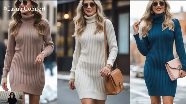 'Video thumbnail for Chic Comfort; How to Wear a Ribbed Knit Sweater Dress (720p 30fps)'