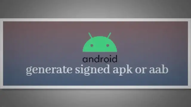 'Video thumbnail for How to generate a signed apk or aab in android studio'