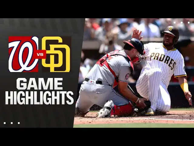 'Video thumbnail for Washington Nationals at San Diego Padres Full-Game Highlights! | 06/25/2025'