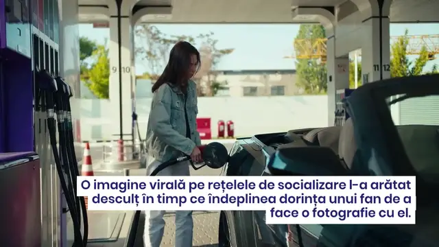 'Video thumbnail for Gigi Becali a fost surprins într-o benzinărie purtând șosete, iar imaginea a devenit rapid virală pe rețelele de socializare.'