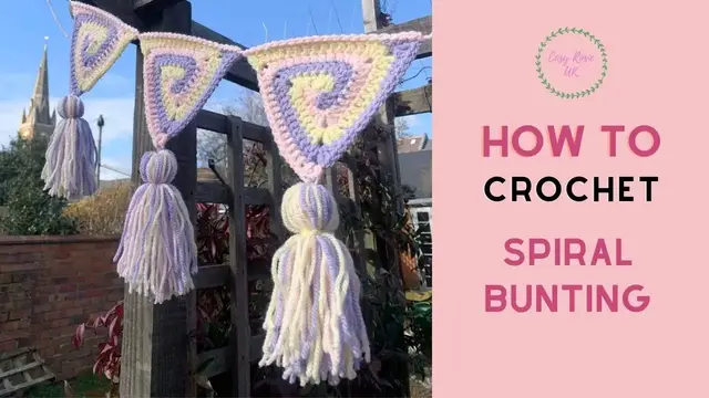 'Video thumbnail for Spiral Crochet Bunting Free Pattern'
