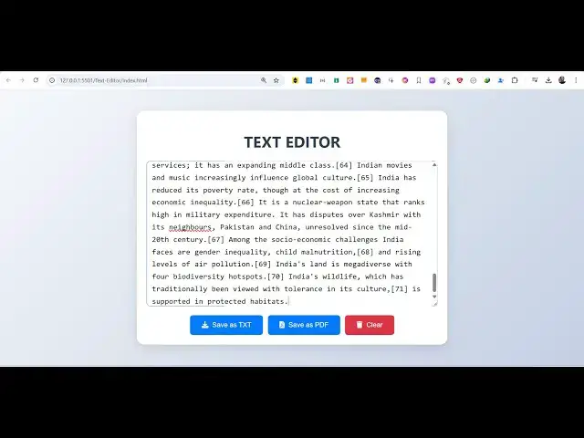 'Video thumbnail for Build a TXT & PDF Editor to Generate PDF From Raw Text Using jsPDF in Browser Using JavaScript'