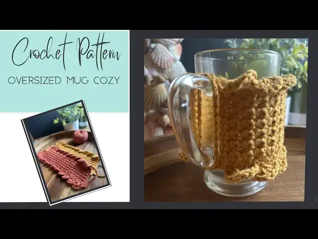 'Video thumbnail for Crochet mug cozy pattern for large mugs'