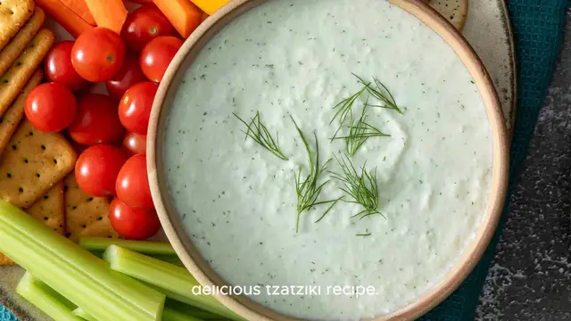'Video thumbnail for Tzatziki recipe'