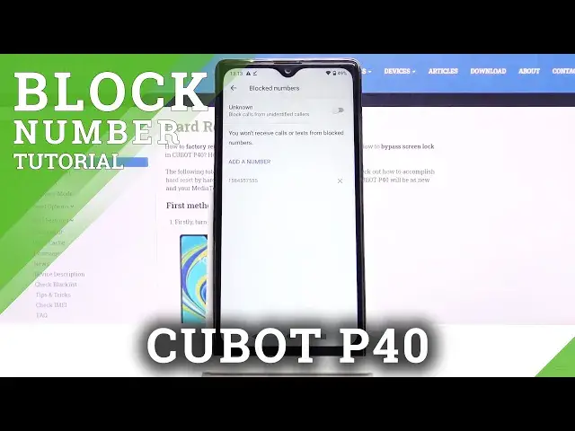 'Video thumbnail for How to Block Number in CUBOT P40 – Block Contact'