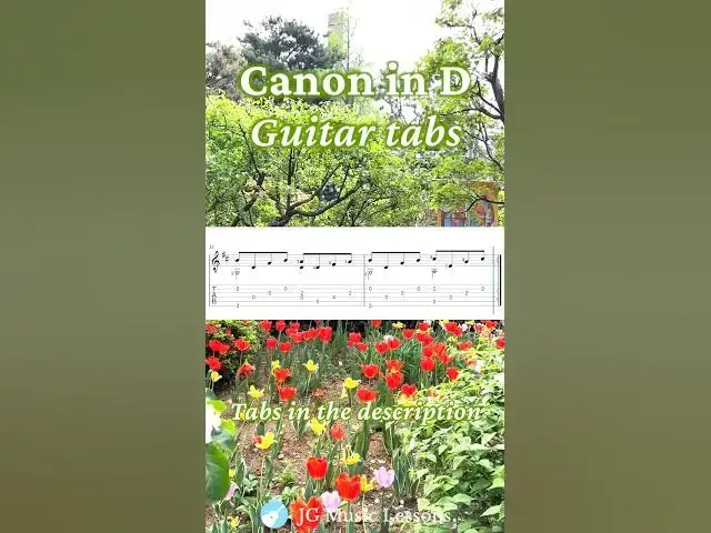 'Video thumbnail for Canon in D guitar tabs 🎸 #guitartutorial #guitarlesson'