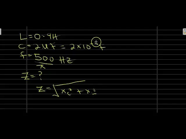 'Video thumbnail for The frequency of the AC circuit below is 500/π Hz. What is the reactance in the circuit?'