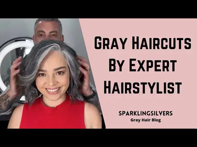'Video thumbnail for 10 Gray Hair Transition Haircuts by Expert Hairstylists | SPARKLINGSILVERS'