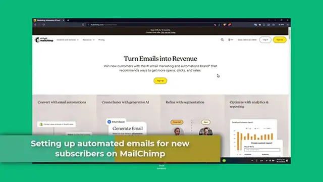 'Video thumbnail for Mailchimp Automated Email To New Subscribers 2024 (Step By Step)'