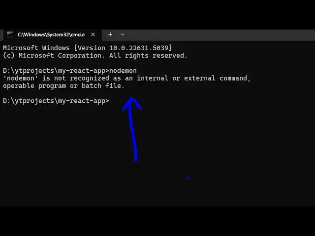 'Video thumbnail for How to Fix nodemon is not recognized as an internal and external Command Error in Terminal'