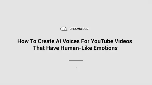 'Video thumbnail for How To Create AI Voices For YouTube Videos That Have Human-Like Emotions'