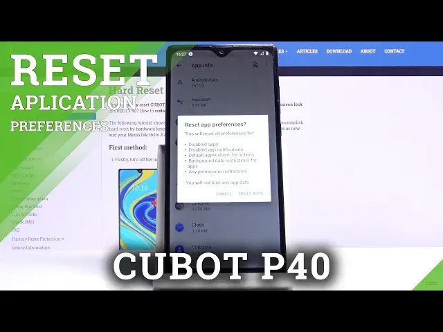 'Video thumbnail for How to Reset App Preferences in CUBOT P40 – Erase all App Customizations'