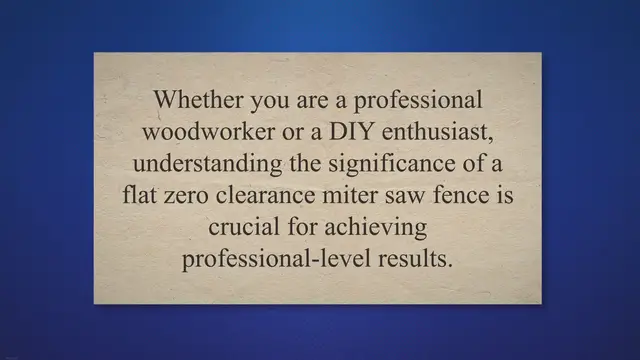 'Video thumbnail for How important is perfect flatness for a zero clearance miter saw fence?'