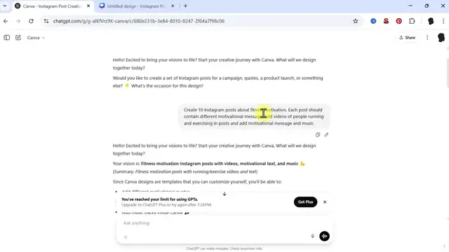 'Video thumbnail for ChatGPT + Canva = Automatic Instagram Post Creation! Fast & Easy - 720'
