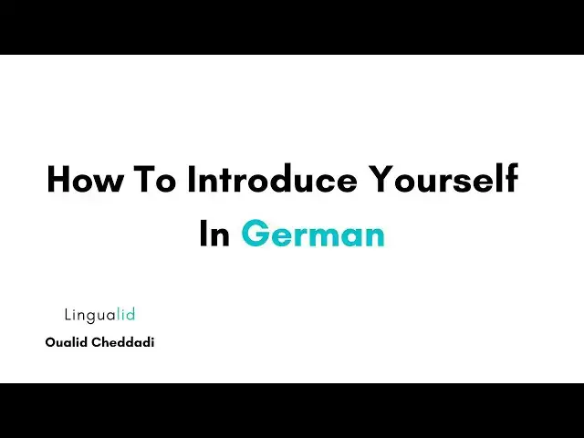 'Video thumbnail for How To Introduce Yourself  In German in Under 2 Minutes'