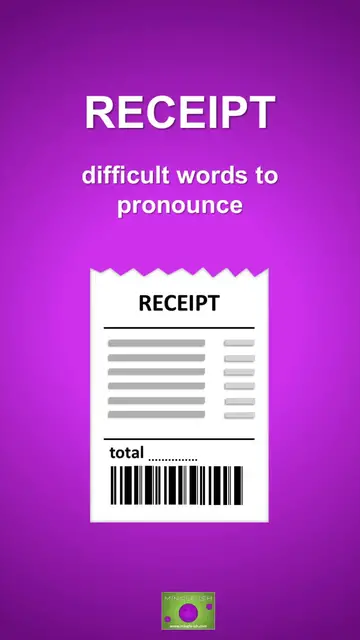 'Video thumbnail for Receipt - Difficult words to pronounce'