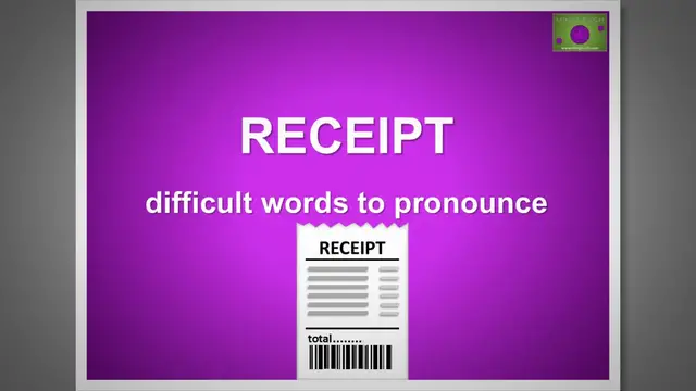 'Video thumbnail for Receipt - Difficult words to pronounce'