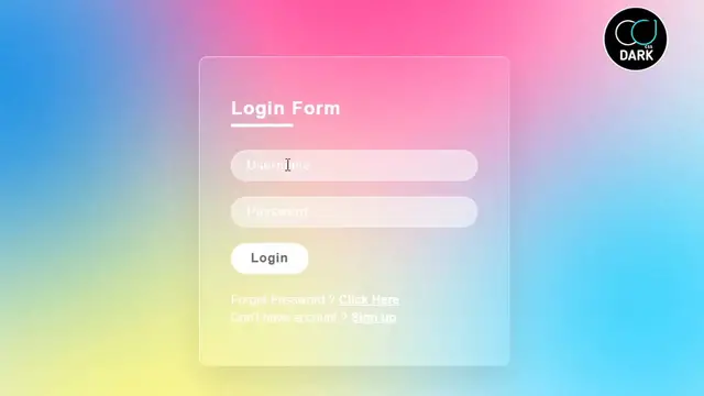 'Video thumbnail for Glassmorphism Login Form'