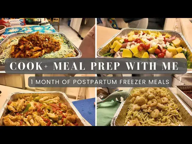 'Video thumbnail for Cook With Me 1 Month of Freezer Meals: Postpartum Meal Prep & Freezer Dump Meals'