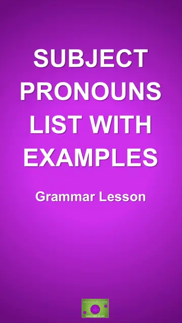 'Video thumbnail for Subject Pronouns List with Examples'