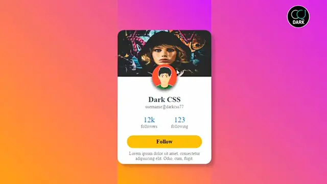 'Video thumbnail for CSS Profile Card Design'