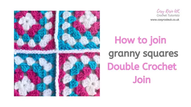 'Video thumbnail for How to Join Granny Squares with a Double Crochet Join'