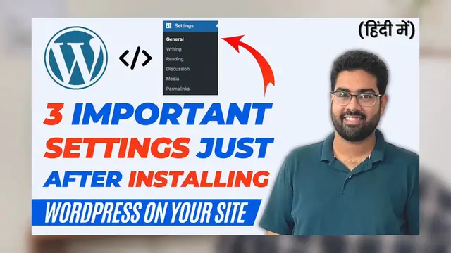 'Video thumbnail for 😲 Don't Ignore These 3 Basic Settings Just After Installing WordPress On Your Website (हिंदी में)'
