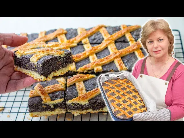 'Video thumbnail for ❤️ Multă CREMĂ de MAC într-o prăjitura delicioasă cu aluat fraged 👉  Rețeta de LINZER ca la bunica'