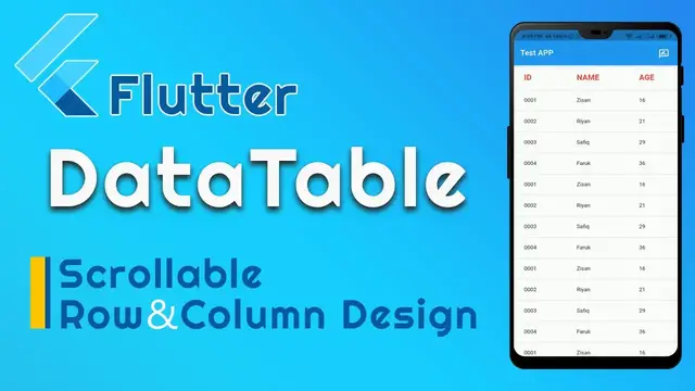 'Video thumbnail for Scrollable Table Flutter | DataTable Flutter Example'