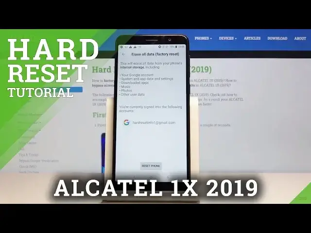 'Video thumbnail for How to Hard Reset ALCATEL 1X 2019 – Wipe Data'