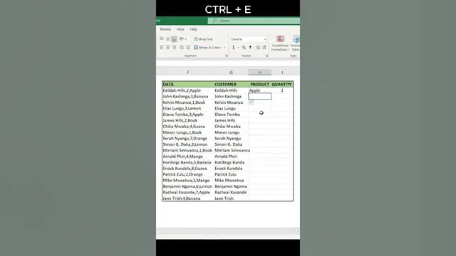 'Video thumbnail for Separate Data With Excel Flash Fill #exceltricks #mexcel'