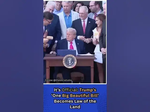 'Video thumbnail for It’s Official: Trump’s ‘One Big Beautiful Bill’ Becomes Law of the Land'