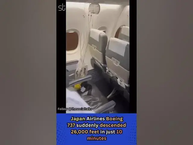 'Video thumbnail for Japan Airlines Boeing 737 suddenly descended 26,000 feet in just 10 minutes'