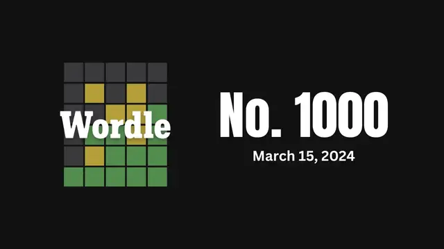 'Video thumbnail for Wordle Answer Today | Puzzle #1000 March 15, 2024'