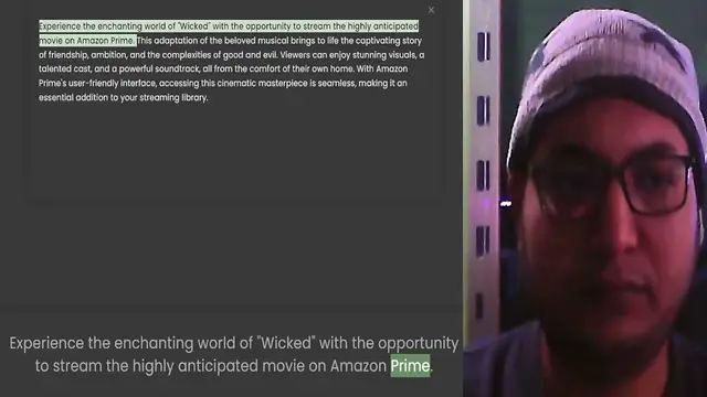 'Video thumbnail for Experience the enchanting world of Wicked with the opportunity to stream the highly anticipated movie on Amazon Prime. This adaptation of the beloved musical brings to life the captivating story of friendship, ambition, and the complexiti'