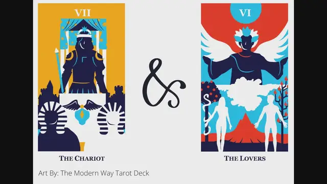 'Video thumbnail for Mastering Life's Journey: The Chariot and The Lovers Tarot Combination'