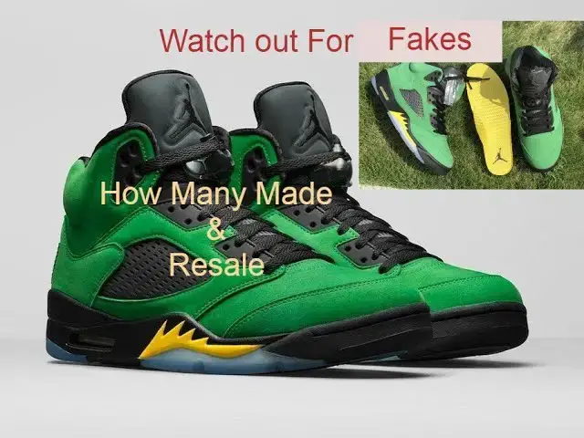 'Video thumbnail for Air Jordan 5 Oregon How Many Possibly Made, Resale Value & How To Spot The Fake Pair'