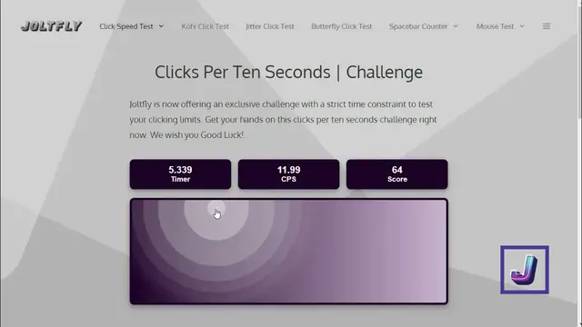 'Video thumbnail for Clicks Per Ten Seconds Challenge Demonstration Video | CPS Features | Joltfly'