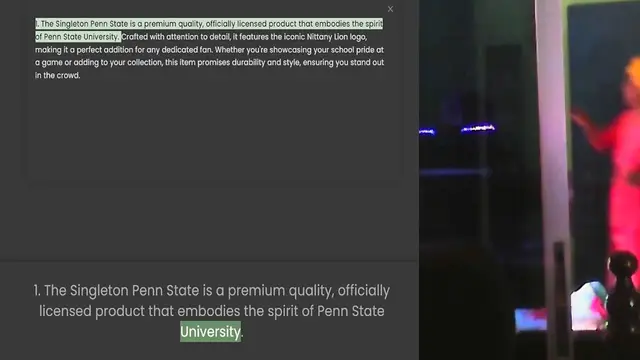'Video thumbnail for 1. The Singleton Penn State is a premium quality, officially licensed product that embodies the spirit of Penn State University. Crafted with attention to detail, it features the iconic Nittany Lion logo, making it a perfect addition for'
