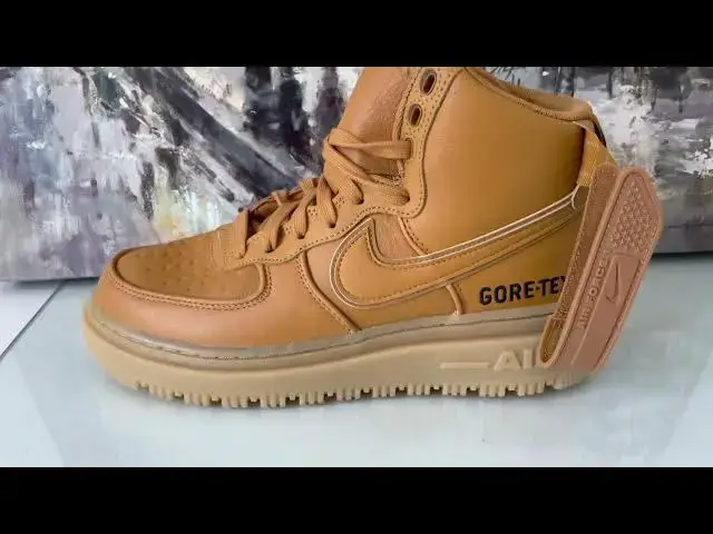 'Video thumbnail for Quick Look At The Wheat Nike Air Force 1 Gortex GTX Boot & Buy It Now On Sale'