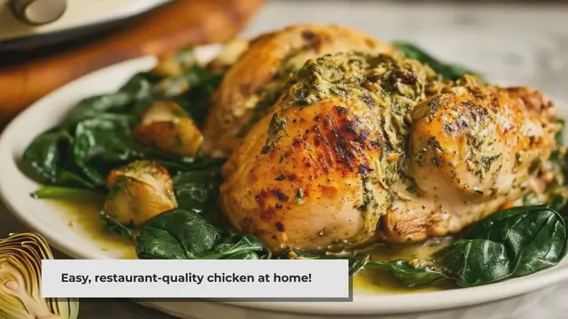 'Video thumbnail for Easy Slow Cooker Spinach-Stuffed Chicken Recipe'