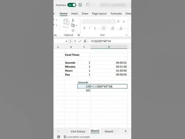 'Video thumbnail for Convert Seconds To Minutes In Excel #excel #spreadsheetmagic #spreadsheet'